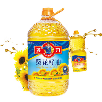多力  葵花籽油5L+238ml食用油压榨葵花油充氮保鲜