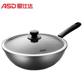 爱仕达/ASD  32cm炒锅 大翻炒·新不粘少油烟炒锅（新旧款式随机发货）家用尖圆底不粘锅加高加深炒菜锅 明火专用 CL32U2Q