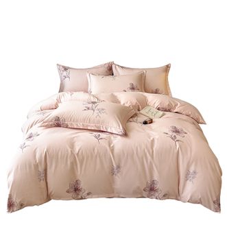 恒源祥  全棉磨毛数码印花四件套-云嘉粉