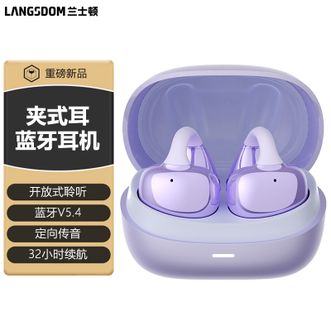 兰士顿  蓝牙耳机耳夹式开放不入耳运动骑行通话降噪时尚跑步耳机 TS20紫色