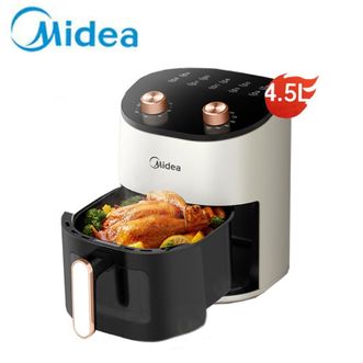美的/Midea  空气炸锅4.5L大容量家用薯条机烤箱多功能烤箱一体机双旋钮KZE4588TQ