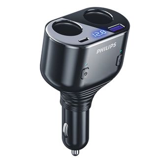 飞利浦（PHILIPS） 车载充电器 快充一拖三汽车超级闪充苹果华为点烟器转换插头 4101
