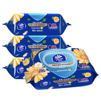 维达  消毒湿巾金盏花杀菌卫生湿巾80片*4包