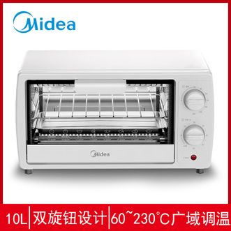 美的/Midea  电烤箱  10L家用多功能迷你小烤箱 均匀烘烤  轻巧不占地 广域控温  PT10K1(K)