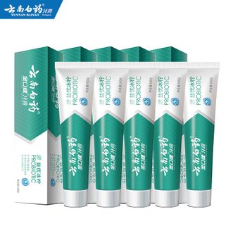 云南白药  益生菌牙膏清新口气维护口腔清新环境祛渍洁齿冰柠牙膏5支725g