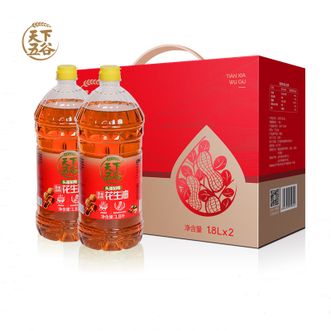 天下五谷  原香初榨花生油1.8Lx2瓶 礼盒装 食用油
