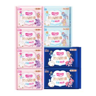 七度空间  少女系列超薄纯棉日夜组合装共38片装姨妈巾卫生巾