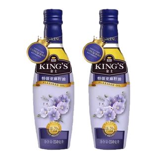 金龙鱼  KINGS特级压榨亚麻籽油250ml*2瓶 含亚麻酸 植物甾醇