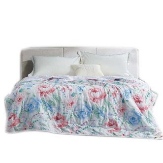 富安娜/Fuanna  荷风细雨七孔抗菌夏被【203*229cm】宿舍被子 夏凉被 空调被 含七孔纤维抗菌功效