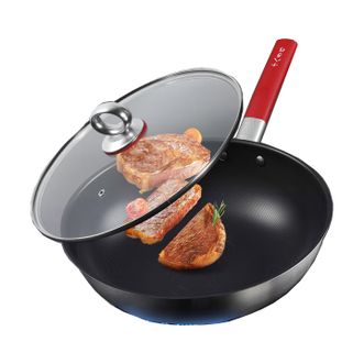 十八子作  鸿韵钛钢不沾轻炒锅  32cm家用炒菜锅  不惧铁铲不沾涂层锅具  HM-210-32C