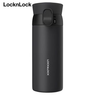 乐扣乐扣  憧憬弹跳保温杯316不锈钢保温杯 保温随手便携水杯350ml黑色