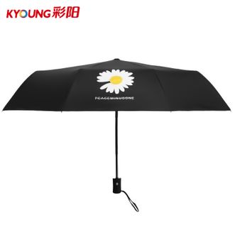 彩阳  小雏菊系列自动款黑胶防晒晴雨伞（两色可选）