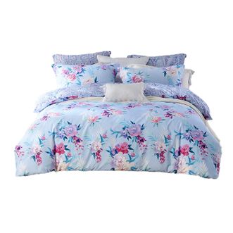 LOVO  床品四件套  床单被套枕套套装  200*230cm  云端花间