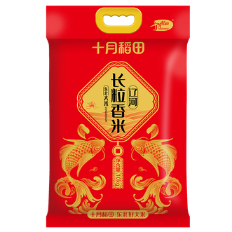 十月稻田  辽河长粒香20斤大规格大包装东北大米蒸煮米饭