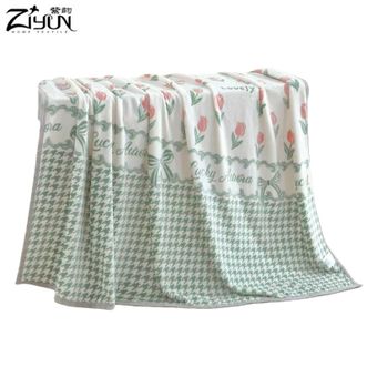 紫韵  花开如梦美肤毯 180*200cm 可水洗多功能保暖盖毯 1050g