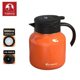 特美刻TOMIC 智能显温焖茶壶陶瓷内胆老白茶闷泡壶家用办公室大容量保温焖泡壶 【陶瓷内胆】爱马士橙1L