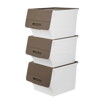 茶花  塑料衣物收纳箱棉被整理箱34L  3个装 990141