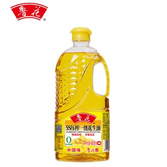 鲁花  食用油5S一级压榨花生油900ml物理压榨炒菜烹饪