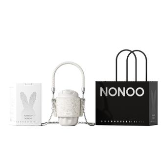 NONOO  联名款咖啡保温杯潮酷高颜值水杯夏季保冷杯  白兔-玫瑰纹杯套-链条-礼袋 260ml