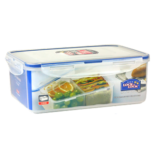 乐扣乐扣（LOCK&amp;LOCK）  塑料保鲜盒密封盒微波炉便当餐盒冰箱收纳盒饭盒长方形3分隔 HPL826C容量2.6L