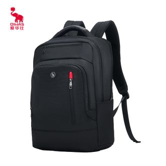 爱华仕  双肩包  出差旅行透气减震15.6英寸男士背包笔记本电脑包  黑色