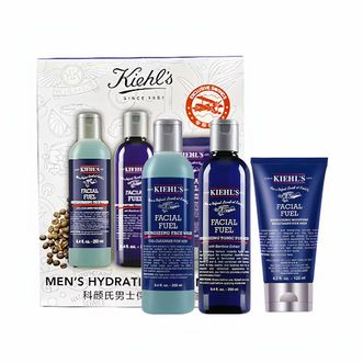 科颜氏（KIEHL'S）  男士补水保湿三件套（蓝瓶）洗面奶250ml+水250ml+乳液75ml-4894374299193