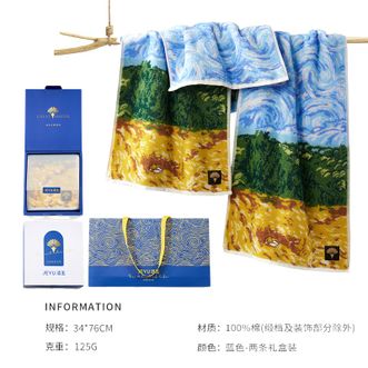 洁玉/jeyu  【2条装】纯棉毛巾吸水亲肤柔软不易掉毛情侣洗脸面巾毛巾【悦律夏日】