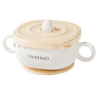 英氏（YEEHOO）  辅食碗婴儿专用碗米糊杯不锈钢新生儿吃饭碗喂水 冰淇淋吸盘碗
