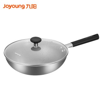 九阳（Joyoung）炒锅 32CM不粘家用炒菜锅304不锈钢蜂窝炒菜锅电磁炉煤气灶通用厨房锅具