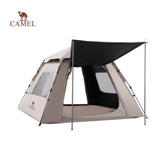 骆驼/Camel  帐篷 户外折叠便携式自动帐篷 露营装备（ 3-4人：210*200*145cm 黑胶）