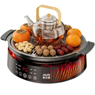 奥克斯  围炉煮茶器电陶炉套装电烤炉多功能玻璃茶壶炉室内户外露营烤奶烧烤火锅多功能