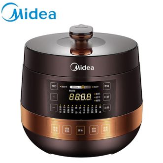 美的/Midea  4.8L电压力锅全自动智能预约自动排气煲汤炖肉保温家用易清洁不粘双胆MY-YL50Easy203