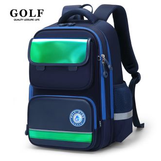 高尔夫（GOLF）简约儿童书包男女小学生双肩书包学院撞色防泼水背包D232825