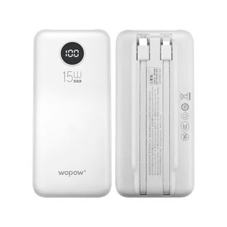 沃品/WOPOW  3C认证口袋充电宝  10000毫安时便携自带双线数显移动电源