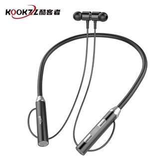 KOOKZZ  蓝牙耳机挂脖式无线运动入耳磁吸超长待机跑步降噪防汗水 R01黑色
