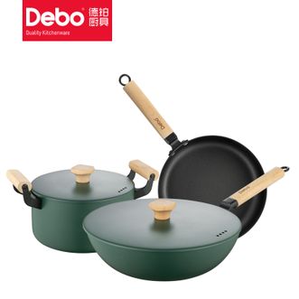 Debo  锅具汤锅炒锅煎锅3件套威廉空间套装锅 DEP-788