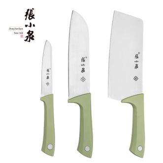 张小泉  摩捷淡雅绿三件套家用不锈钢厨具切菜刀切肉刀水果刀D31550100