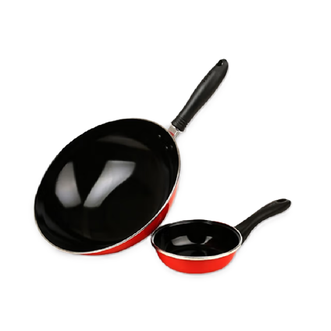 苏泊尔(SUPOR)   爱家锅具系列两件套 搪瓷煎锅炒锅 家用锅具轻油少烟  T0934T