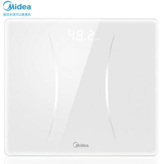 美的/Midea  体重称家用健康称重计电子秤人体高精度智能体重称Led显示 MS-CW4 白色