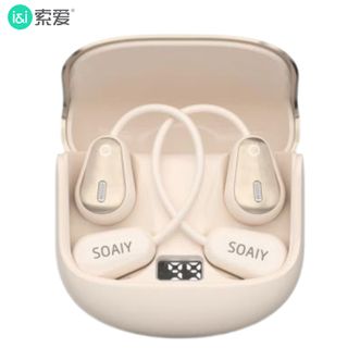 索爱（soaiy）  开放式蓝牙耳机挂耳式不入耳运动跑步通话降噪无线耳机 GD36鎏金粉