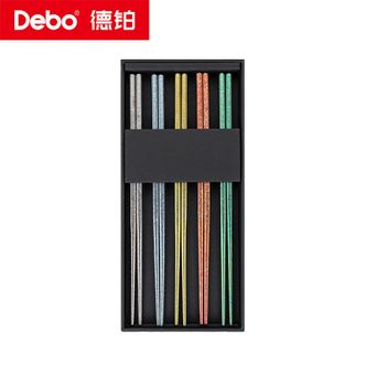 Debo  德铂弗朗兹纯钛筷子健康家用防烫防滑5双装