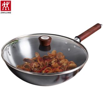 双立人  DRAGON 铁制龙炒锅30cm 家用炒菜锅铁锅平底锅无涂层炒锅