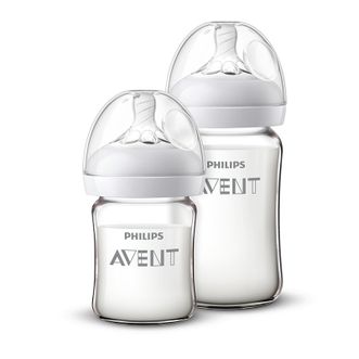 新安怡/Avent  奶瓶玻璃宽口径(125毫升+240毫升+奶嘴0月+1月+)双瓶套装/自然系列 ZHSCF679/53