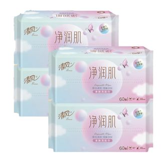清风  净润肌亲肤洗脸巾  厚实柔软细腻亲肤面巾纸  60抽*4包