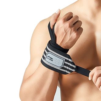 李宁（LI-NING）  护腕健身卧推俯卧撑运动加压腕带男羽毛球腱鞘炎手腕拉伤用护具LDES275-1 黑色
