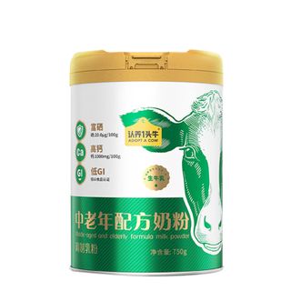 认养一头牛  益生菌富硒 生牛乳低GI 中老年配方奶粉750g*1罐