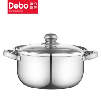 德铂（Debo）弗伦斯堡不锈钢奶锅汤锅20cm炖锅小火锅DEP-179