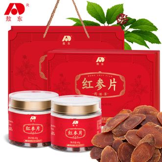 敖东  红参片礼盒  净含量：120克  （60g/瓶*2瓶）
