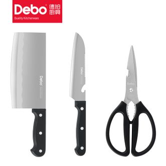 德铂（Debo）  艾力克厨房刀具套装三件套菜刀多功能刀剪组合DEP861