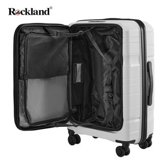 洛克兰/ROCKLAND  轻奢PP侧开盖旅行箱 24寸 经典黑/钢琴白/翠绿色 CRX1201